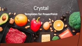  Presentation with food - Audience pleasing PPT theme consisting of wholesome - image of food products backdrop and a gray colored foreground
