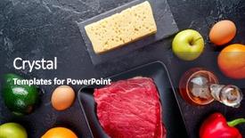  Presentation with oil products - Beautiful presentation design featuring wholesome - photo of products for diet backdrop and a tawny brown colored foreground