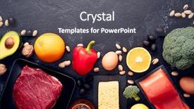  Presentation with stone age food - Cool new theme with wholesome - picture of food products backdrop and a dark gray colored foreground