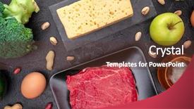 Presentation with diet - PPT theme consisting of wholesome - picture of products for diet background and a tawny brown colored foreground