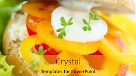  Presentation with pepper - PPT layouts enhanced with wholesome-sandwich-with-cheese-yellow background and a gold colored foreground