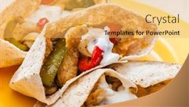  Presentation with grilled chicken - Slides consisting of wholewheat-pitta-bread-filled background and a  colored foreground