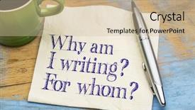  Presentation with questions - Beautiful PPT layouts featuring whom - writer or author backdrop and a soft green colored foreground