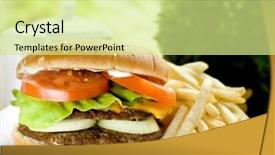  Presentation with hamburger - Theme enhanced with whopper - hamburger with fries background and a  colored foreground