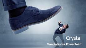  Presentation with leonardo vitruvian man - Presentation theme with whos boss - big foot trying to crush background and a seafoam green colored foreground