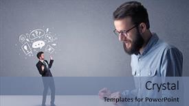  Presentation with simples professional - Slide deck with whos boss - young professional businessman being angry background and a seafoam green colored foreground