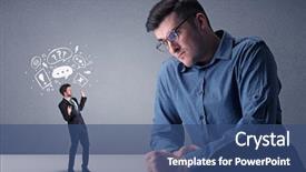  Presentation with angry - Colorful slides enhanced with whos boss - young professional businessman being angry backdrop and a ocean colored foreground