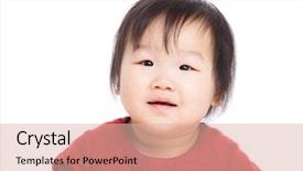  Presentation with baby girl - Presentation theme enhanced with whote - asian baby girl background and a  colored foreground