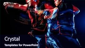  Presentation with black light - Colorful presentation enhanced with whushu chinese boxing kung fu backdrop and a navy blue colored foreground