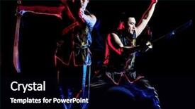  Presentation with chinese food to go box - Audience pleasing presentation theme consisting of whushu chinese boxing kung fu backdrop and a black colored foreground