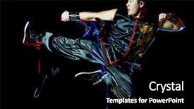  Presentation with black light - Cool new presentation theme with whushu chinese boxing kung fu backdrop and a black colored foreground