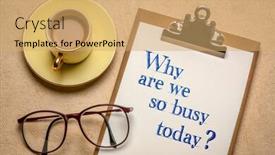  Presentation with rat - PPT theme consisting of why-are-we-so-busy background and a coral colored foreground