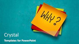  Presentation with note - Colorful presentation enhanced with why-question-on-a-sticky backdrop and a teal colored foreground