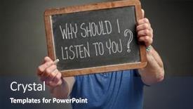  Presentation with social media - Presentation featuring why-should-i-listen background and a ocean colored foreground