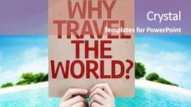 Presentation with world travel - Amazing slide set having why travel the world card backdrop and a  colored foreground