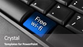  Presentation with free - Slides having wi fi - close up of free wi-fi background and a gray colored foreground