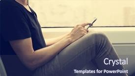  Presentation with man on train - PPT layouts consisting of wi fi - closeup of a young caucasian background and a tawny brown colored foreground