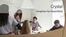  Presentation with teens - Theme with wi fi - teens hanging out in kitchen background and a light gray colored foreground