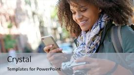  Presentation with files - Theme with wi fi - woman photographer transfering files background and a lemonade colored foreground