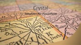  Presentation with map vintage - Presentation theme enhanced with wichita-kansas-on-a-vintage background and a coral colored foreground