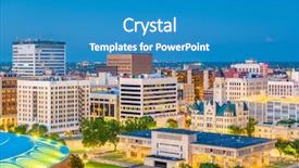  Presentation with kansas city - Amazing PPT theme having wichita kansas usa downtown skyline backdrop and a teal colored foreground