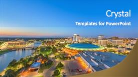  Presentation with kansas city - Beautiful presentation theme featuring wichita kansas usa downtown skyline backdrop and a cobalt blue colored foreground