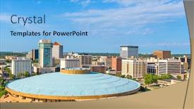  Presentation with kansas - Slides enhanced with wichita-kansas-usa-downtown-skyline background and a light blue colored foreground