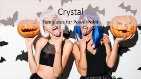  Presentation with rock n roll party - Slide deck with wicked - image of two emotional young background and a lemonade colored foreground