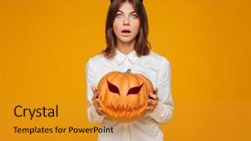  Presentation with young woman diagnosis of sti - Slide set enhanced with wicked - photo of shocked young woman background and a gold colored foreground