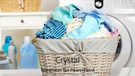  Presentation with laundry - Theme with wicker basket at laundry background and a mint green colored foreground
