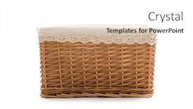  Presentation with wicker - PPT theme having wicker-basket-for-clothes background and a white colored foreground