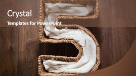  Presentation with number twelve - PPT theme with wicker basket in a shape background and a  colored foreground