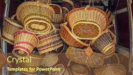  Presentation with wicker - Slide set featuring wicker-basket-in-the-van background and a tawny brown colored foreground