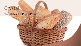  Presentation with baking - Presentation theme featuring wicker basket with baking products background and a coral colored foreground