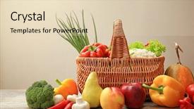  Presentation with wicker - Slide set consisting of wicker basket with different fruits background and a lemonade colored foreground