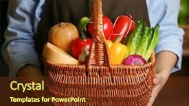  Presentation with hands holding - Cool new presentation design with wicker basket with different product backdrop and a tawny brown colored foreground