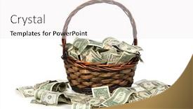  Presentation with wicker - PPT theme consisting of wicker-basket-with-handle-holds background and a white colored foreground