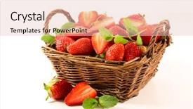  Presentation with monarch butterfly isolated on white - Beautiful PPT theme featuring wicker basket with strawberry isolated backdrop and a lemonade colored foreground