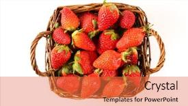  Presentation with strawberry - Colorful theme enhanced with wicker basket with strawberry isolated backdrop and a red colored foreground