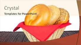  Presentation with sesame seed - Slide deck with wicker-basket-with-three-bagels background and a yellow colored foreground