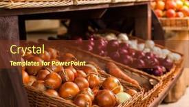  Presentation with onion - Slides enhanced with wicker boxes with ripe onion background and a tawny brown colored foreground