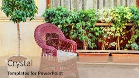  Presentation with city street - Colorful presentation enhanced with wicker-chair-on-the-street backdrop and a coral colored foreground