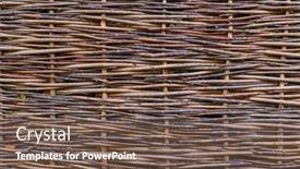  Presentation with wicker - Audience pleasing PPT layouts consisting of wicker-fence-abstract-natural-background backdrop and a violet colored foreground