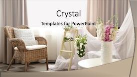  Presentation with flowers vase - Cool new theme with wicker furniture - beautiful decorated interior with bouquet backdrop and a light gray colored foreground