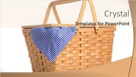  Presentation with tablecloth - Colorful slide set enhanced with wicker-picnic-basket backdrop and a lemonade colored foreground