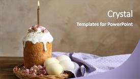  Presentation with life memorial candle light - Cool new presentation theme with wicker plate with easter cake backdrop and a coral colored foreground