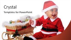  Presentation with santa sleigh - Beautiful slides featuring wicker sleigh filled with christmas backdrop and a  colored foreground