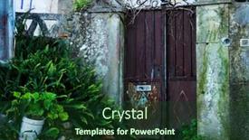  Presentation with old house - PPT theme featuring wicket-in-the-wall background and a tawny brown colored foreground