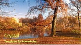  Presentation with park - Amazing slide deck having wide angle - autumnal park backdrop and a tawny brown colored foreground