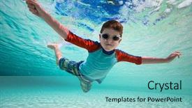  Presentation with underwater - Amazing PPT layouts having girl wears virtual reality glasses backdrop and a gray colored foreground